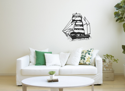 yelken gemi duvar Sanat dekor dekorasyon ev hat süs 2d 2dart Sanatı wall2d gemiler yelkenli 3d print model - Mito3D