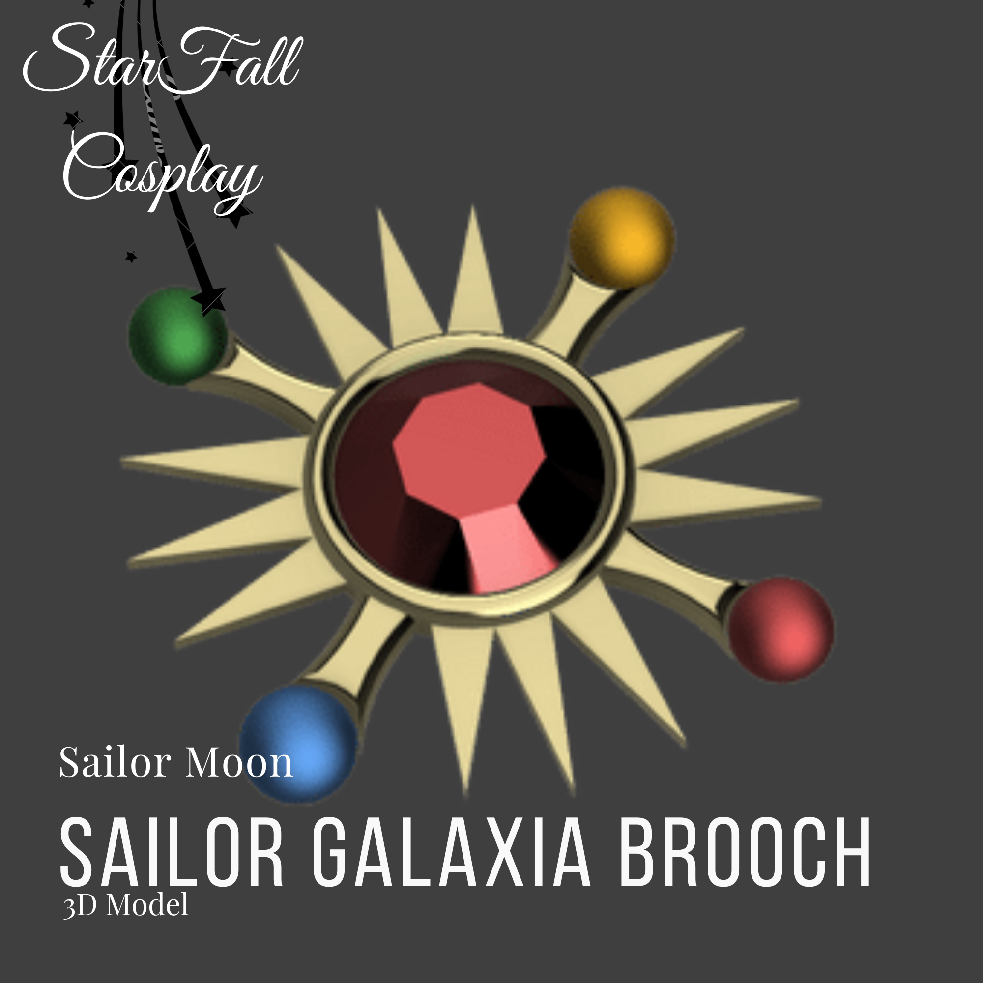 sailor galaxia broach moon villains 3D print model - Mito3D