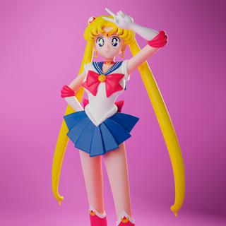 marinero Luna anime figuritas comix esculturas scouts estatua dibujos animados súper héroe miniaturas 3d print model - Mito3D