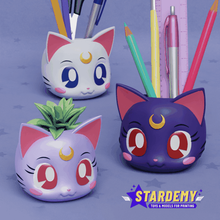 sailor moon cats luna artemis diana planters pack print place art cat kitty nosupports cute decoration decor anime girls crescent 3dprint stardemy 3d print model - Mito3D