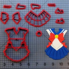 sailor moon outfit cutter cookie anime collage for build by parts 3d print model - Mito3D