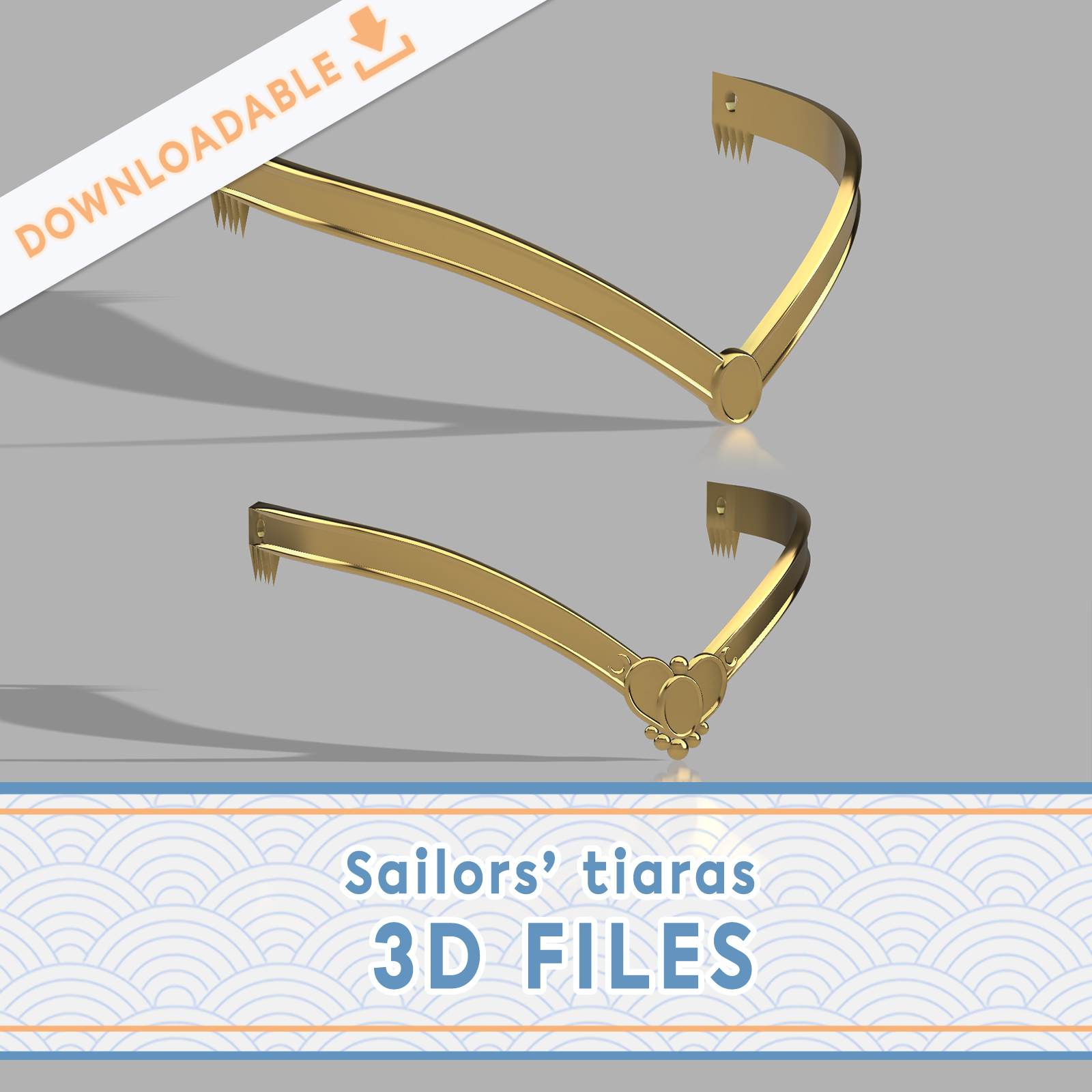 sailor moon tiaras manga & anime version 3d files cosplay sailormoon sailor moon tiara suit magical girl accessories  3D print model - Mito3D