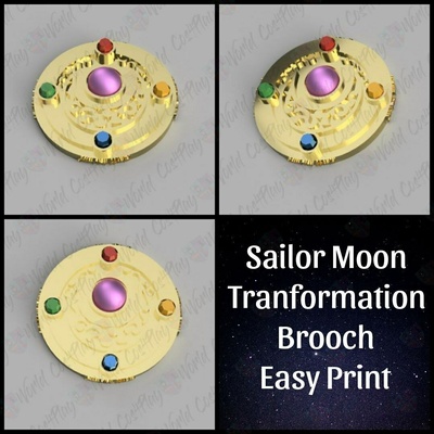 marinero luna transformación broche 3d print model - Mito3D
