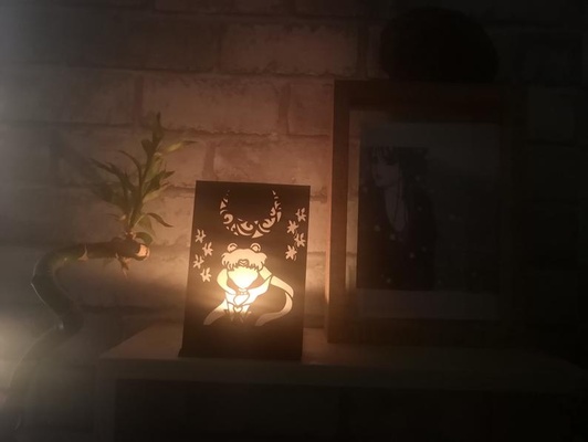 voilier chandelier marin lune fille fleur bougie titulaire soutien lumière nuit couple mignonne animé manga 3d print model - Mito3D