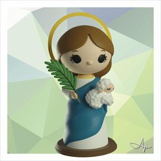 saint agnes religious image decor religion art 3d print model - Mito3D