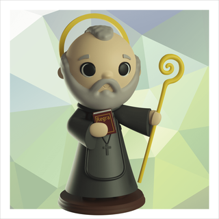 Santo Benedicto religioso imagen decoración religión Arte 3d print model - Mito3D