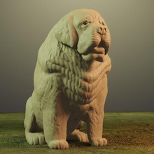 saint bernard divers chien mascotte animal la sculpture gros 3d print model - Mito3D