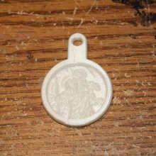 saint christopher medallion lithophane jewelry keychains travelers st patron motorcycle medal catholic 3d print model - Mito3D