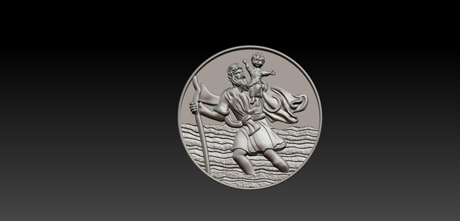 saint christopher necklace 3d print model - Mito3D