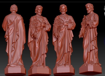 Saint joseph 3d cnc stl in3d statue sculpture Jésus Bouddha catholique 3d print model - Mito3D