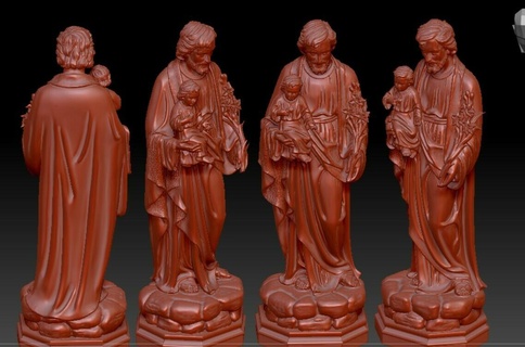 Saint joseph tient Seigneur 3d cnc stl in3d statue sculpture Jésus Bouddha catholique 3d print model - Mito3D