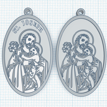 santo Joseph pingente cristão medalhão joalheria bebê Jesus presente católico 3d print model - Mito3D