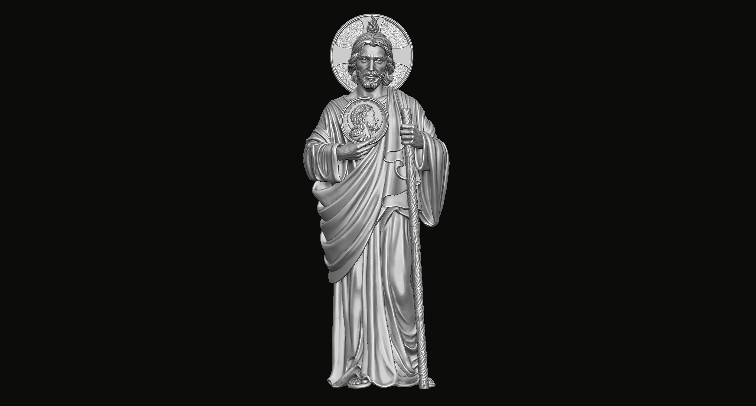 saint jude figure relief 3d print model Jewelry jesus christ ring jewelry jewellery pendant god christian cnc bas bible catholic supper holy religion rings 3D print model - Mito3D