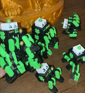 aziz Patrick's gün Patlamış mısır robotlar oyuncak robot Yazdır yer Şirin eğlence mafsallı küçük stres Biliyoruz duyusal st Patricks 3d print model - Mito3D