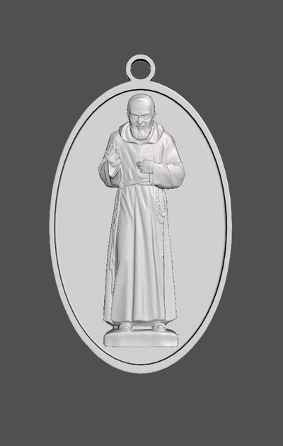 saint pius medal resin - medalla de san pio resina art 3d print model - Mito3D