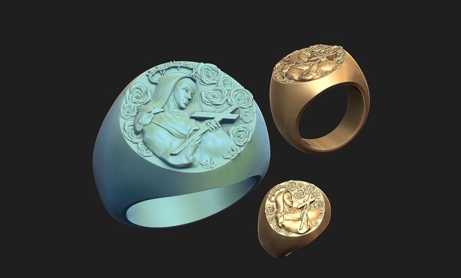 saint rita bague bijoux cascia catholique 3d print model - Mito3D