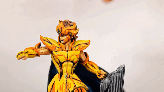 Santo seiya León oro aiolia estatua aioria leonoro dorado cvz koz caballerodelzodiaco Saint Seiya 3dprinting bionic3d figuras acción 3d print model - Mito3D