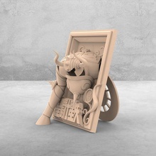 saint seiya taurus 3d photo frame art toy 3d print model - Mito3D
