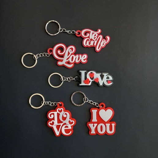 saint valentine day keychains gadget valentine's love friendship key rings 3D print model - Mito3D