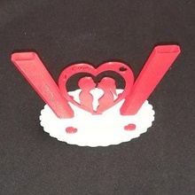santo valentin coração amar casal 3d print model - Mito3D