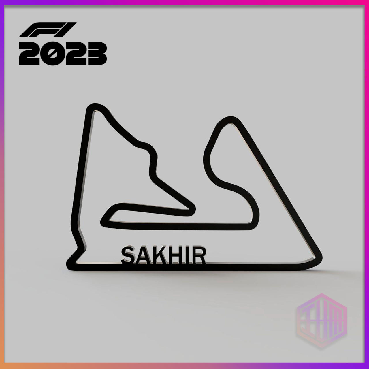 sakhir schaltkreis bahrain f1 sammlung 2023 formel 1 mauer schaltungen pack kalender spur 3D print model - Mito3D