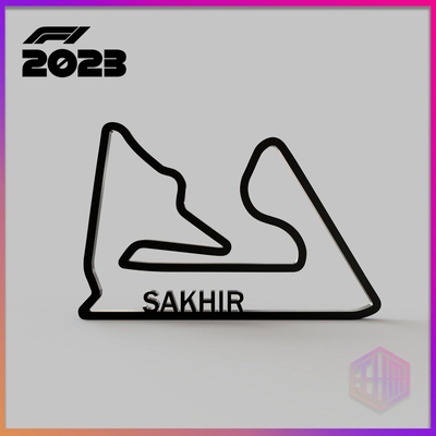 sakhir circuit - bahrain f1 collection 2023 formula 1 wall circuits pack calendar track 3d print model - Mito3D
