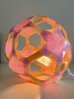 sakura lámpara Japón zen hogar casa pelota ligero flor Rosa madera luminaria 3d print model - Mito3D