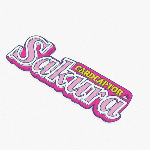 sakura carta rapitore portachiavi logo manica chiave squillare Portachiavi anime gatto kero Kerberos rapitori lettere clow 3D print model - Mito3D