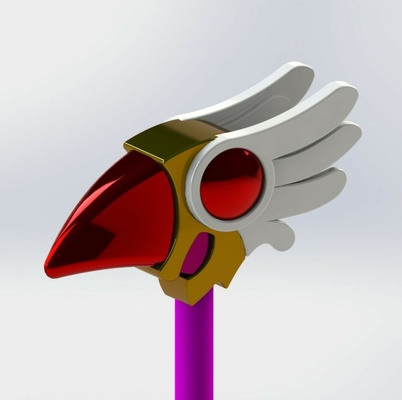 sakura carte ravisseur réel taille baculum baculo magie jouets bâton ailes jeu anime 3d print model - Mito3D