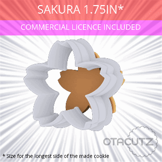 Sakura kurabiye kesici 175in 44cm araçlar fondan kalıbı Cortador galletalar biscoito Kurabiye kalıba dökmek для ticari kullanım Ayarlamak temel şekil klasik Kiraz çiçek ilkbahar Japonya 3d print model - Mito3D