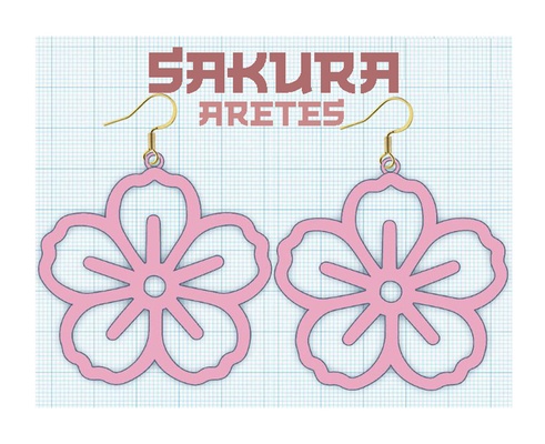 sakura blume ohrringe ohrring exzenter steht schmuck mode blumen 3d print model - Mito3D