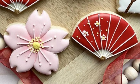sakura flor ventilador cortador hogar casa galletas cookiescutter chino 3d print model - Mito3D