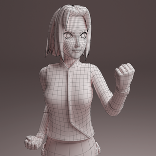 sakura haruno naruto Shippuden + editable figura anime personaje niña 3d print model - Mito3D