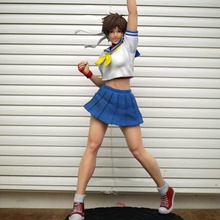 sakura kasugano street fighter fan art estátua 3d imprimíveis a arte o personagem figura colecionáveis bishoujo feminino seifuku rua lutador fã ender 3 pro 3d print model - Mito3D