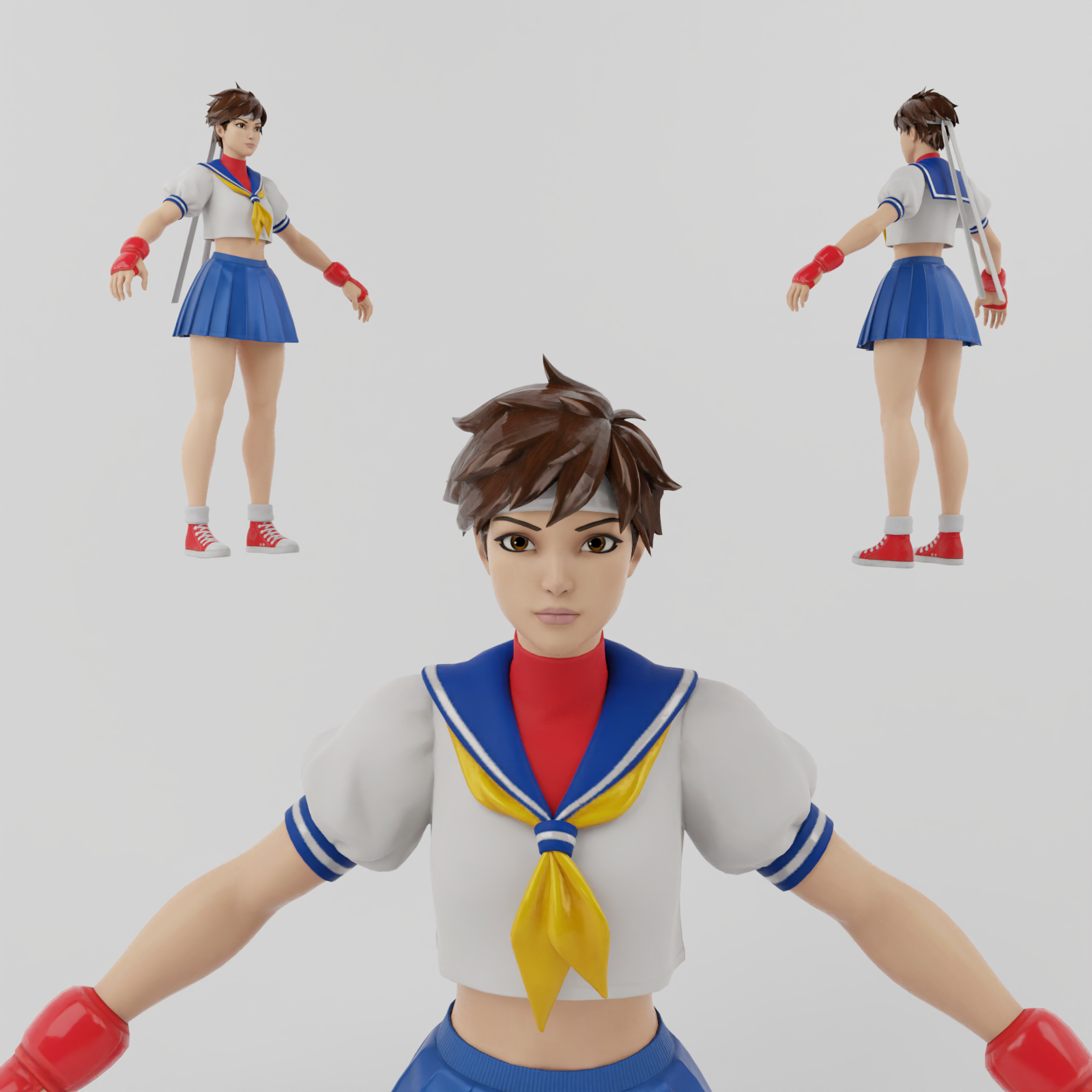 Sakura rua lutador pobre manipulado blanka Lutador Ryu ken chunli Akuma zangief astúcia relógio vega cammy Capcom playstation arte adome marvelvscapcom hadouken ehonda 3D print model - Mito3D