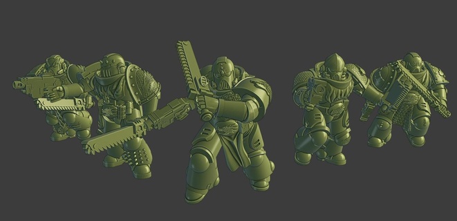 semender uzaylılar dinamik pozlar 5 oyun Warhammer 40000 uzay gemisi Uzay askerler semenderler Primaris 3d print model - Mito3D