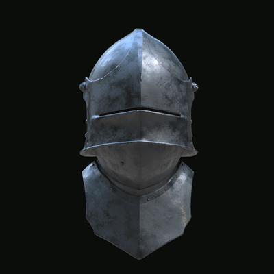 sallet casque v2 art médiéval soutenir armure royal chevalier barre portable 3d print model - Mito3D