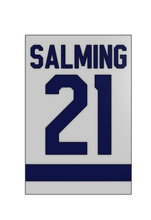salming maple leafs banner hockey toronto sign legend borje 3d print model - Mito3D