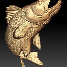 salmon trout fish cnc router art 3d print model - Mito3D