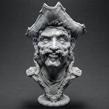 salty mccreedy art bendansie blender bust character human male support pirate pirates sculpture supportless zbrush sculptures