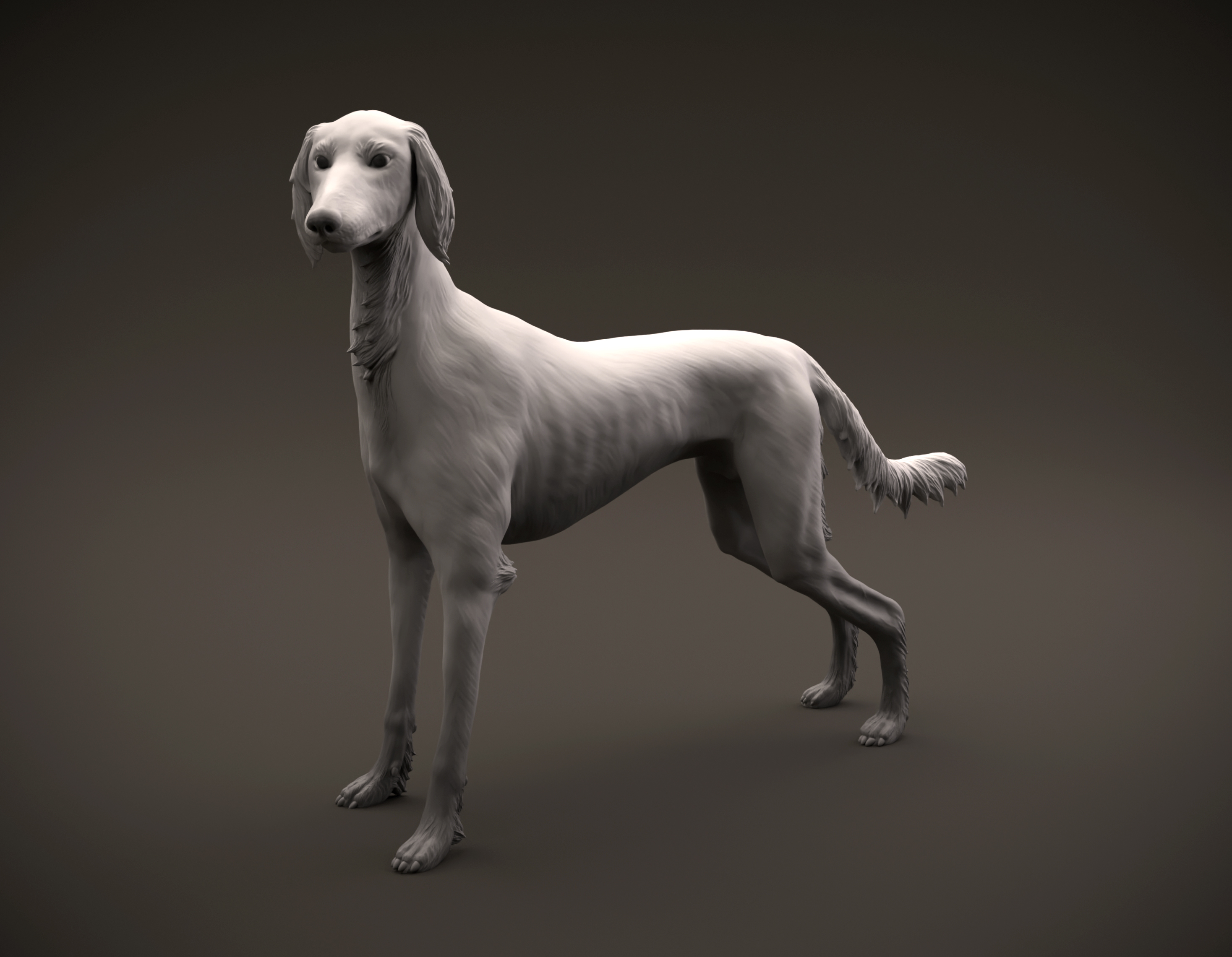 saluki köpek hayvan Evcil Hayvan memeli av köpeği görme minyatür şekil heykel Mısırlı avcılık minyatürler figürinler 3D print model - Mito3D