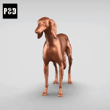 Saluki v2 arte cão animal brinquedo estatuetas 3d print model - Mito3D