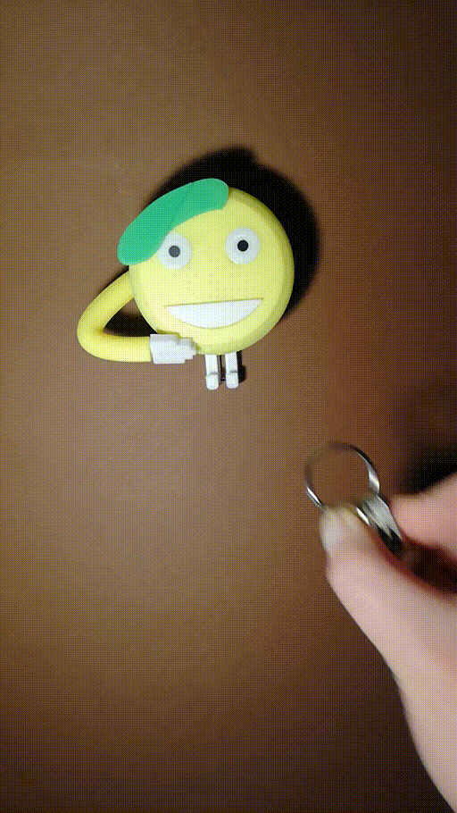 salute smiley keyholder funny gadget salut saluting emoji patriot greetingsmiliey key storage kids kindergarden children's room 3D print model - Mito3D