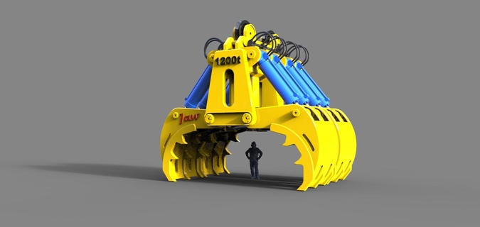 salvage grapple floating crane ship model mountain gripper shovel excavator 3d print model - Mito3D