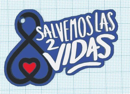 salvemos 2 vidas joyería joya llavero madres vive 3D print model - Mito3D