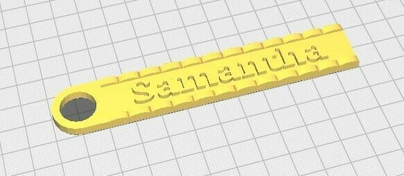 Samantha anahtarlık isim okul pratik basit 3d print model - Mito3D