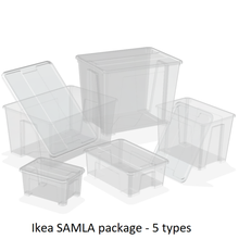 samla cubierta de la caja paquete 5 cajas herramienta cuadro tapa contenedor ikea 3d print model - Mito3D