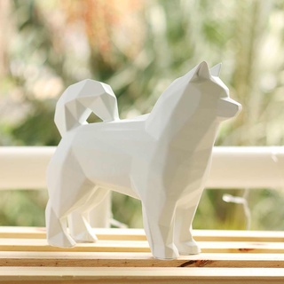 samoied dog geometric pet decor room bedroom poly lowpoly facet animal petlove design toy art 3d print model - Mito3D