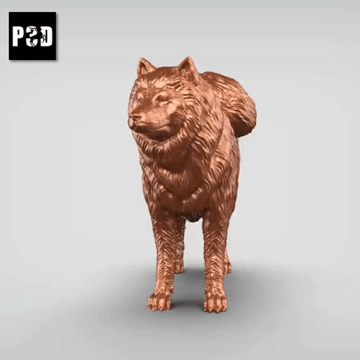 samoyed v2 Kunst Hund Tier Spielzeug Haustier Figuren 3D print model - Mito3D