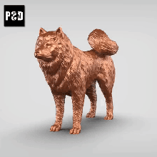 samoiedo v3 arte cane animale giocattolo domestico figurine 3d print model - Mito3D